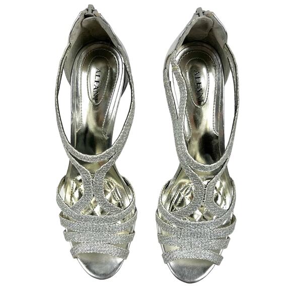 Alfani Women’s Tacy Silver Metallic Platform Strappy Formal Heels 8.5 - Picture 2 of 12